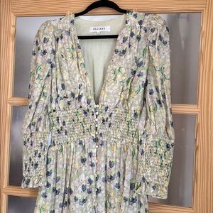 Elliatt Matria Floral Midi Dress with Green and Blue